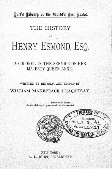 Henry Esmond 2 10 Wikisource Henry Esmond 2 10 Wikisource