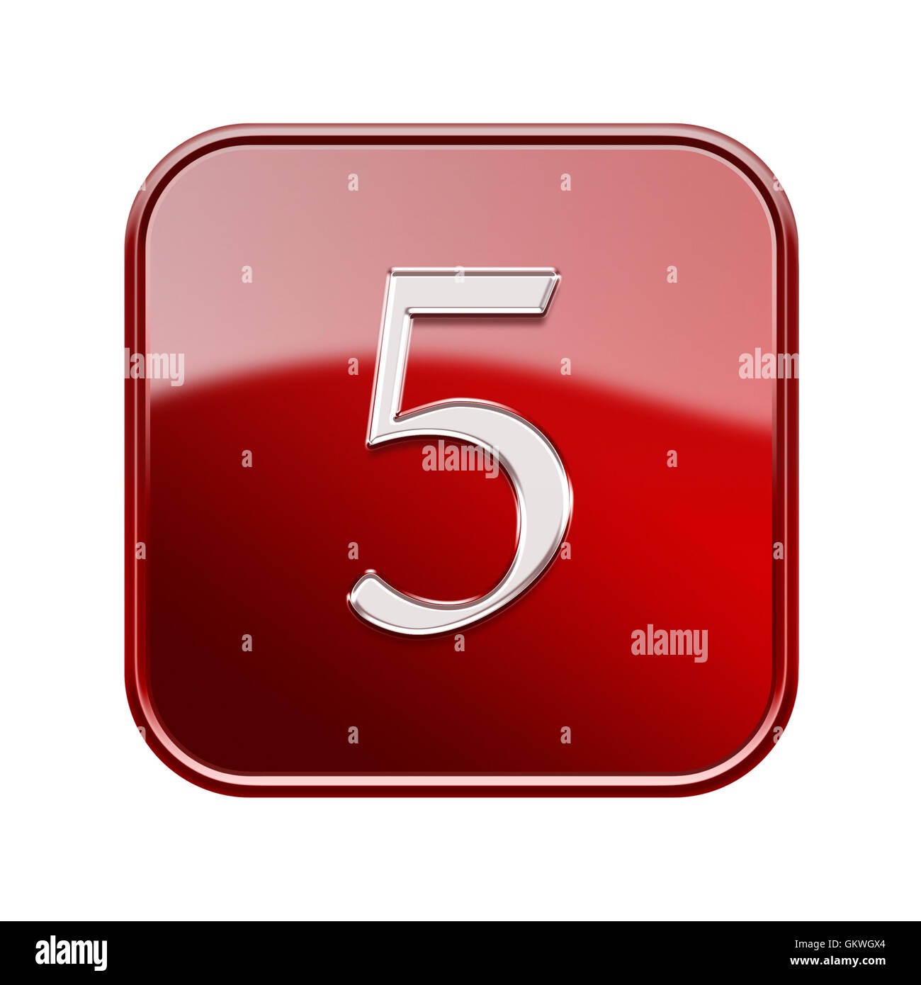 Number Five Red Glossy Isolated On White Background Stock Photo Royalty Free Freeimages